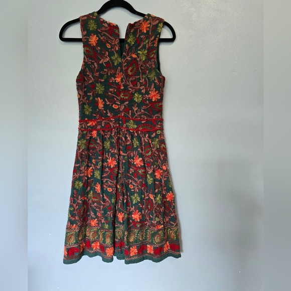 Adelyn Rae x Anthropologie Needlepoint Garden Dress Green Size 6 - Picture 6 of 14